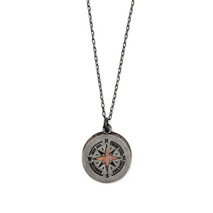 Pewter Necklace - Not All Who Wander Are Lost with Compass