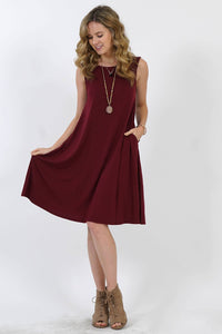 Burgundy Sleeveless Dress