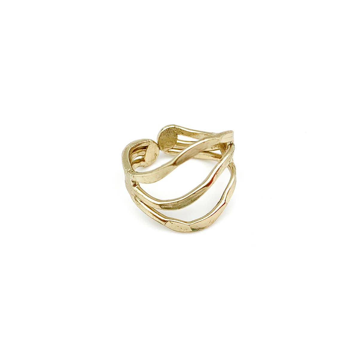 Tapered Curved Lines ring
