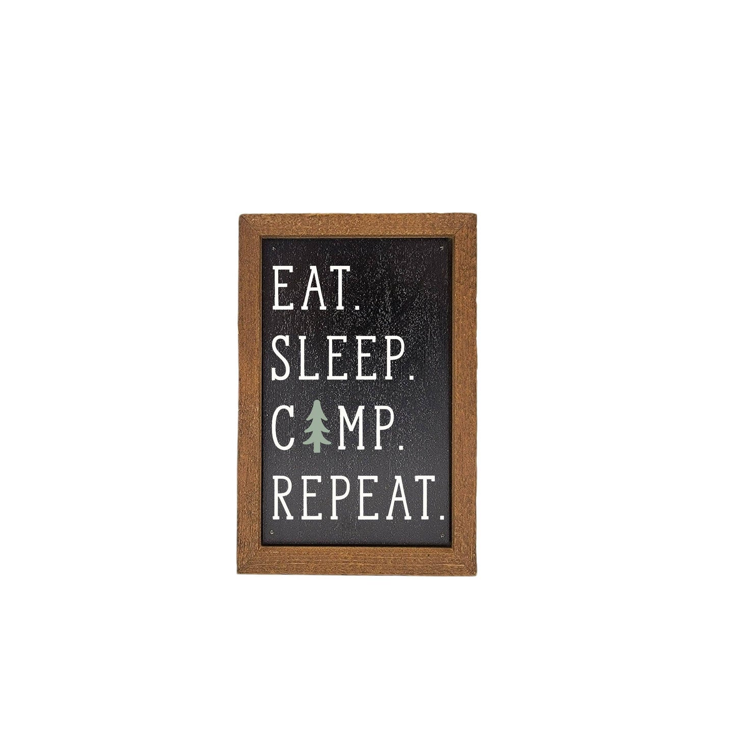 6X4 Eat Sleep Camp Repeat At Desk Sign Décor