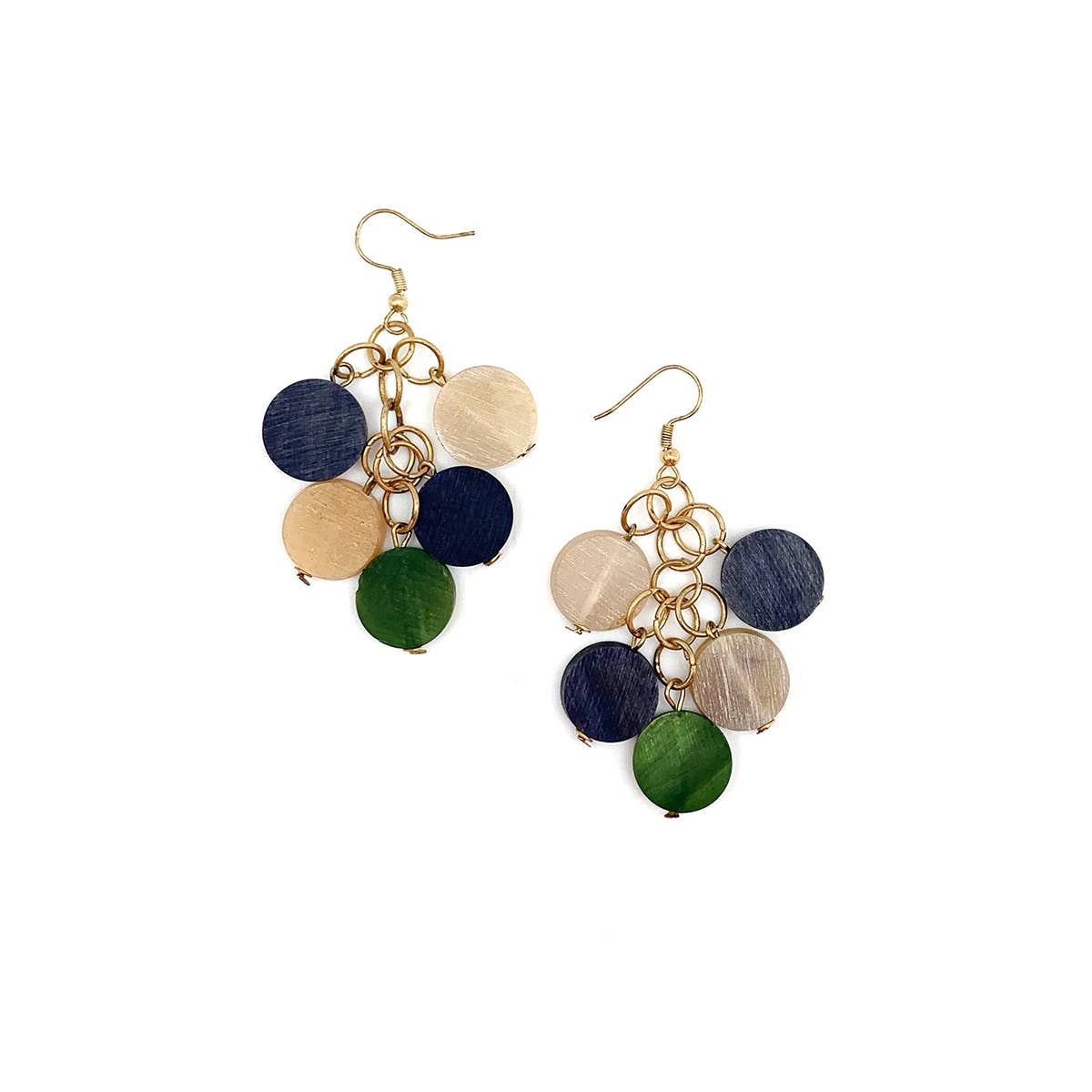 Omala Misty Greens Collection Earrings - Beaded Cluster