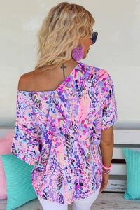 Abstract Vibrant Floral Top