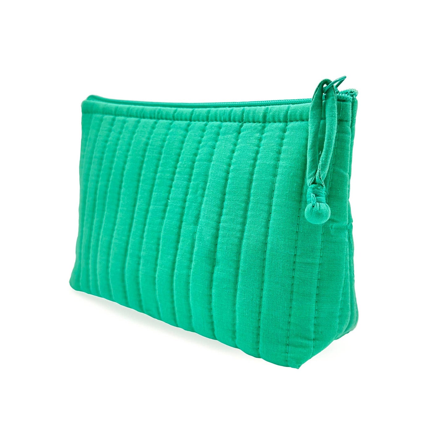 Seafoam Quilted Solid Cotton Travel Pouch