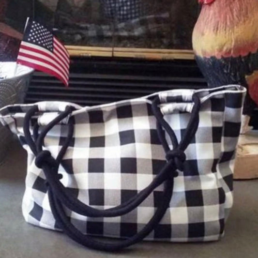 Buffalo plaid bag