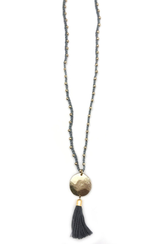 Sachi Disc and Tassel Necklace