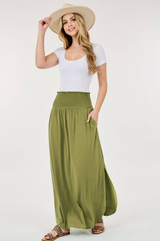 Olive Maxi skirt w/pockets