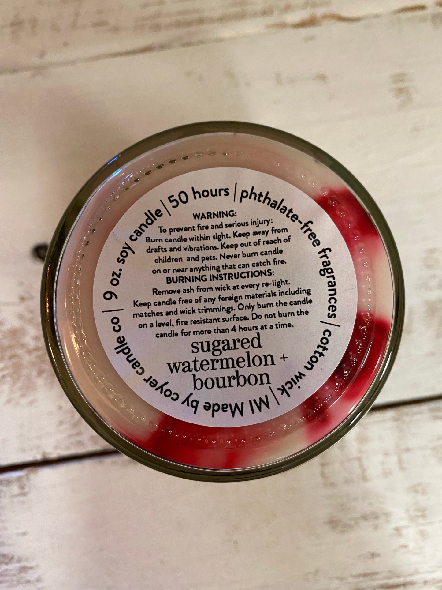 Sugared watermelon and bourbon 9oz candle