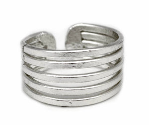 Silver 5 band ring