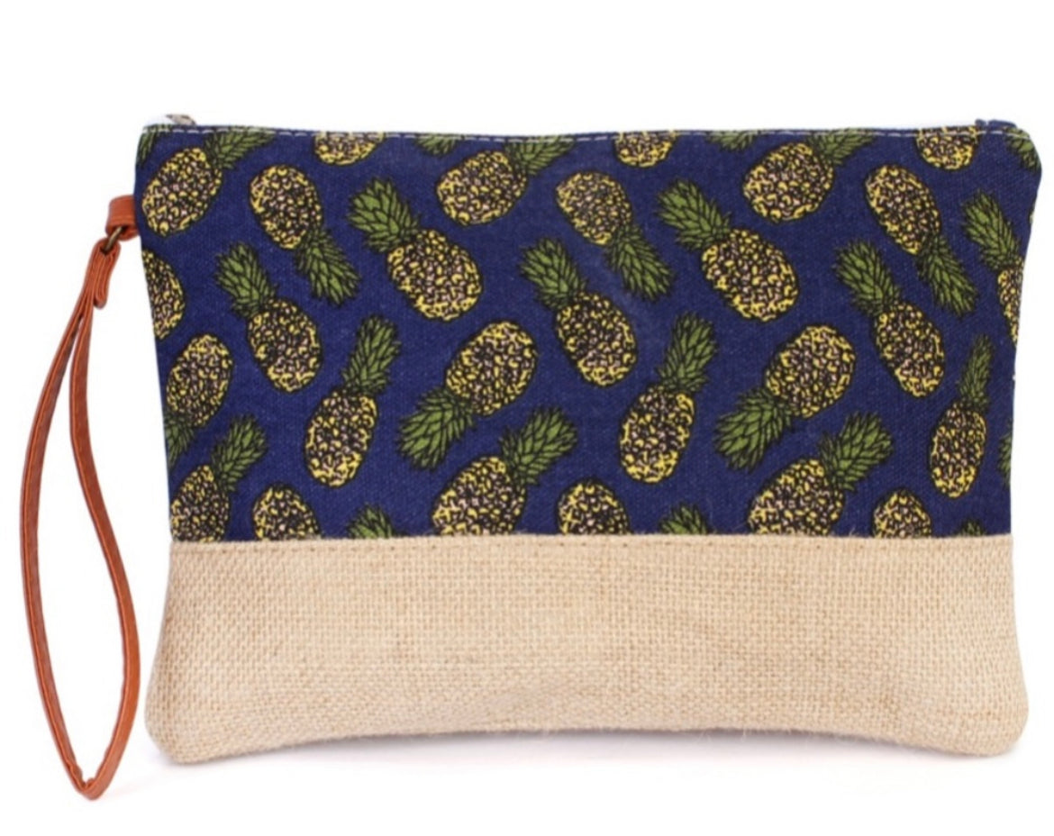 Pineapple wristlet bag