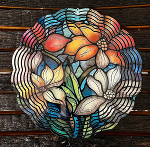 Floral wind spinner