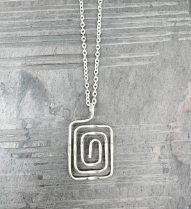 Square spiral necklace