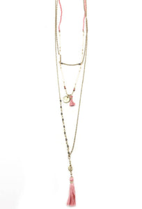 Tassels and charm necklace