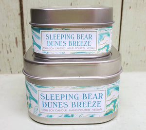 Large tin soy candle