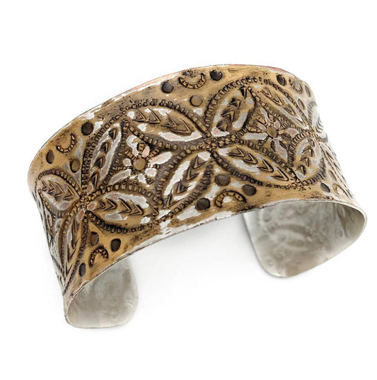 Brown medallions cuff bracelet