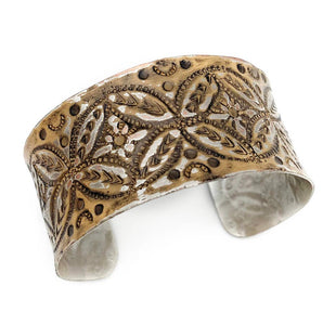 Brown medallions cuff bracelet
