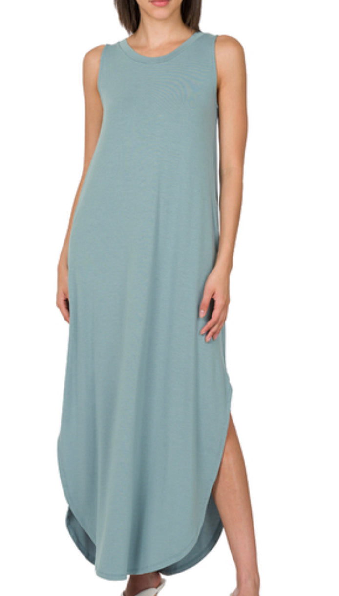 Blue grey maxi dress