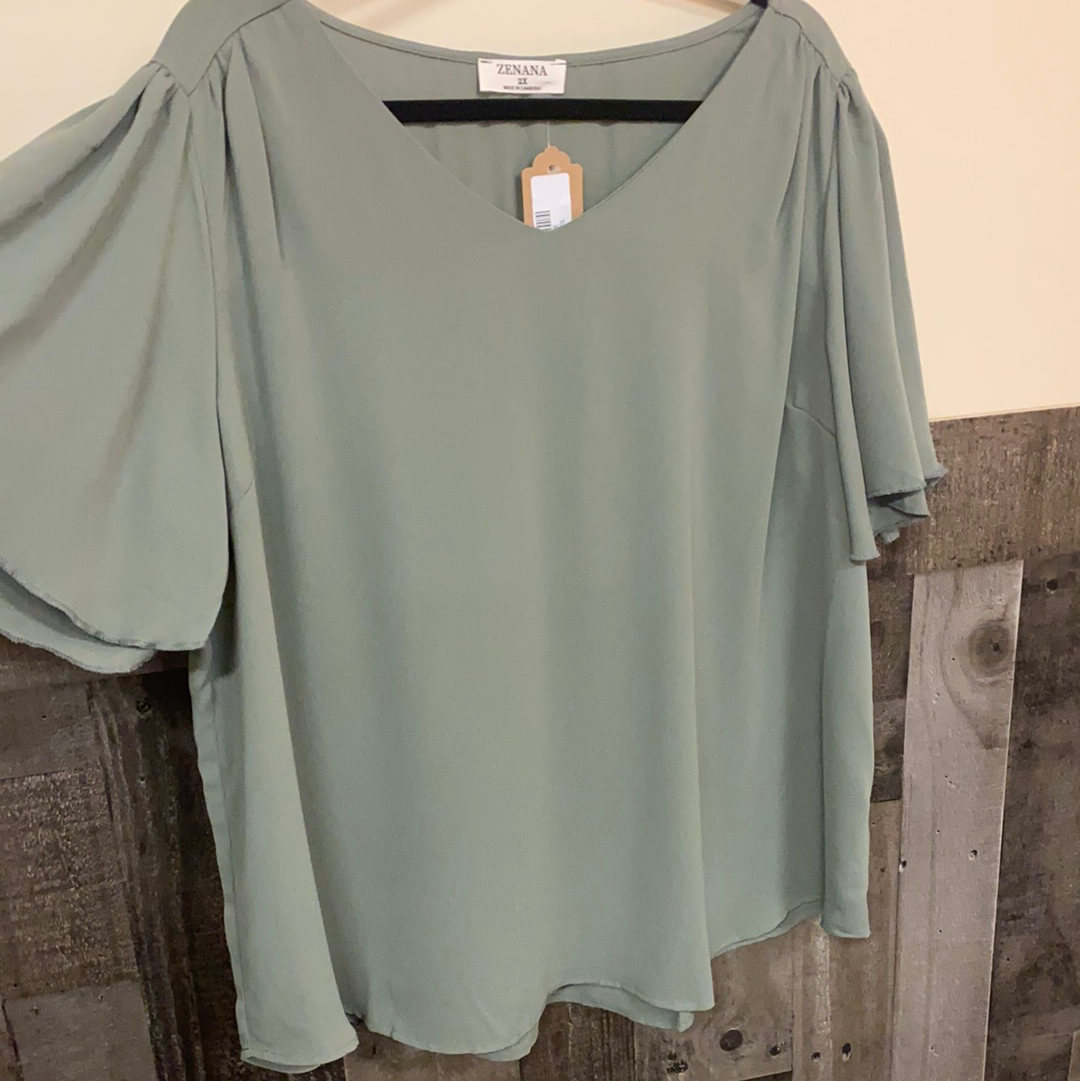Olive green blouse