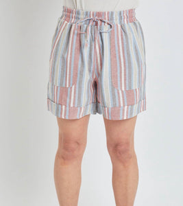 Striped cuffed shorts