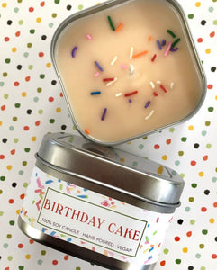 Large tin soy candle