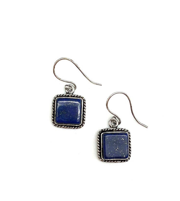 Lapis small stone earrings
