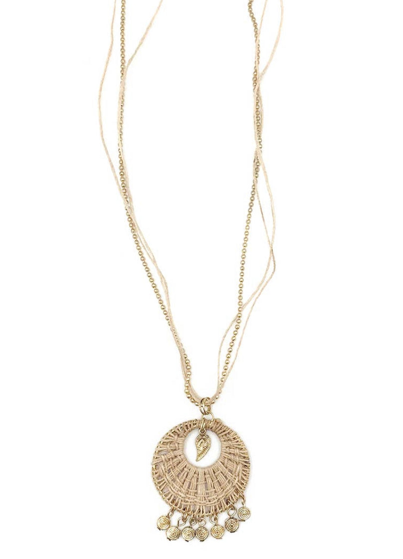 Jute pendant necklace