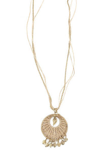 Jute pendant necklace