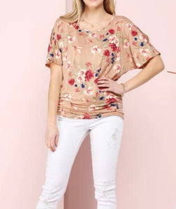 Taupe floral top