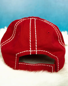 DISTRESSED RED 'GOD BLESS AMERICA' HAT