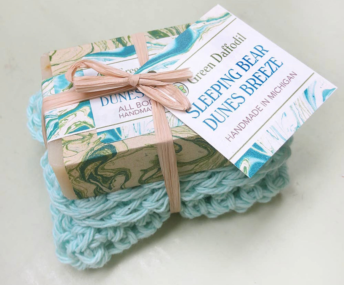 MI soap and washcloth set