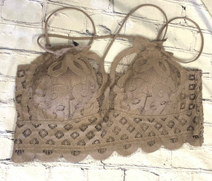 Ash mocha Crochet lace bralette