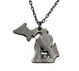 Michigan pewter necklace