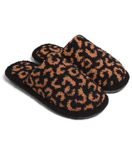 Leopard microfiber slipper