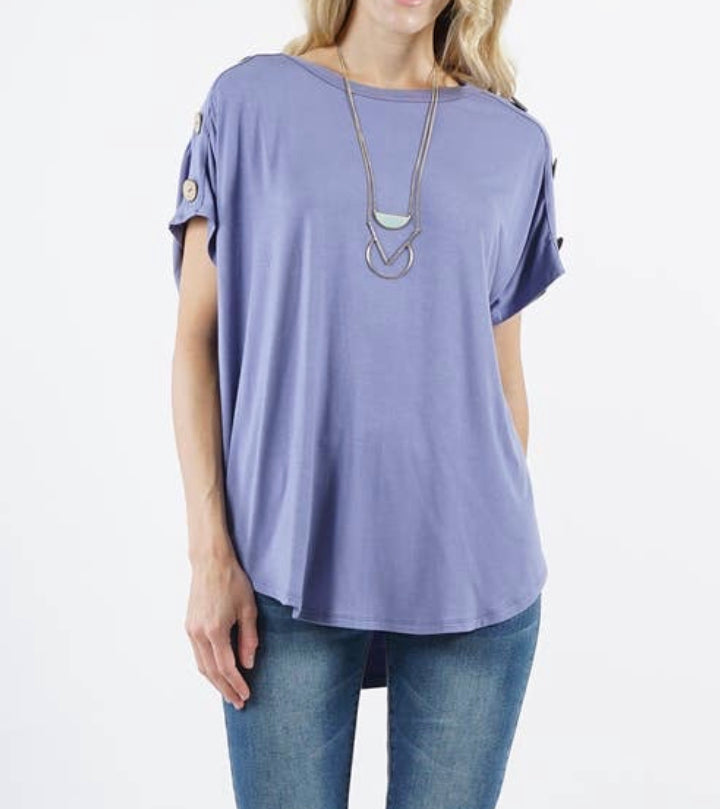 Button shoulder detail tunic