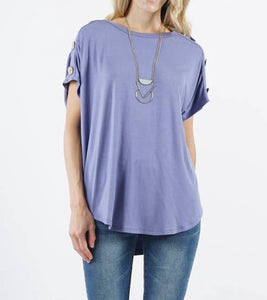 Button shoulder detail tunic